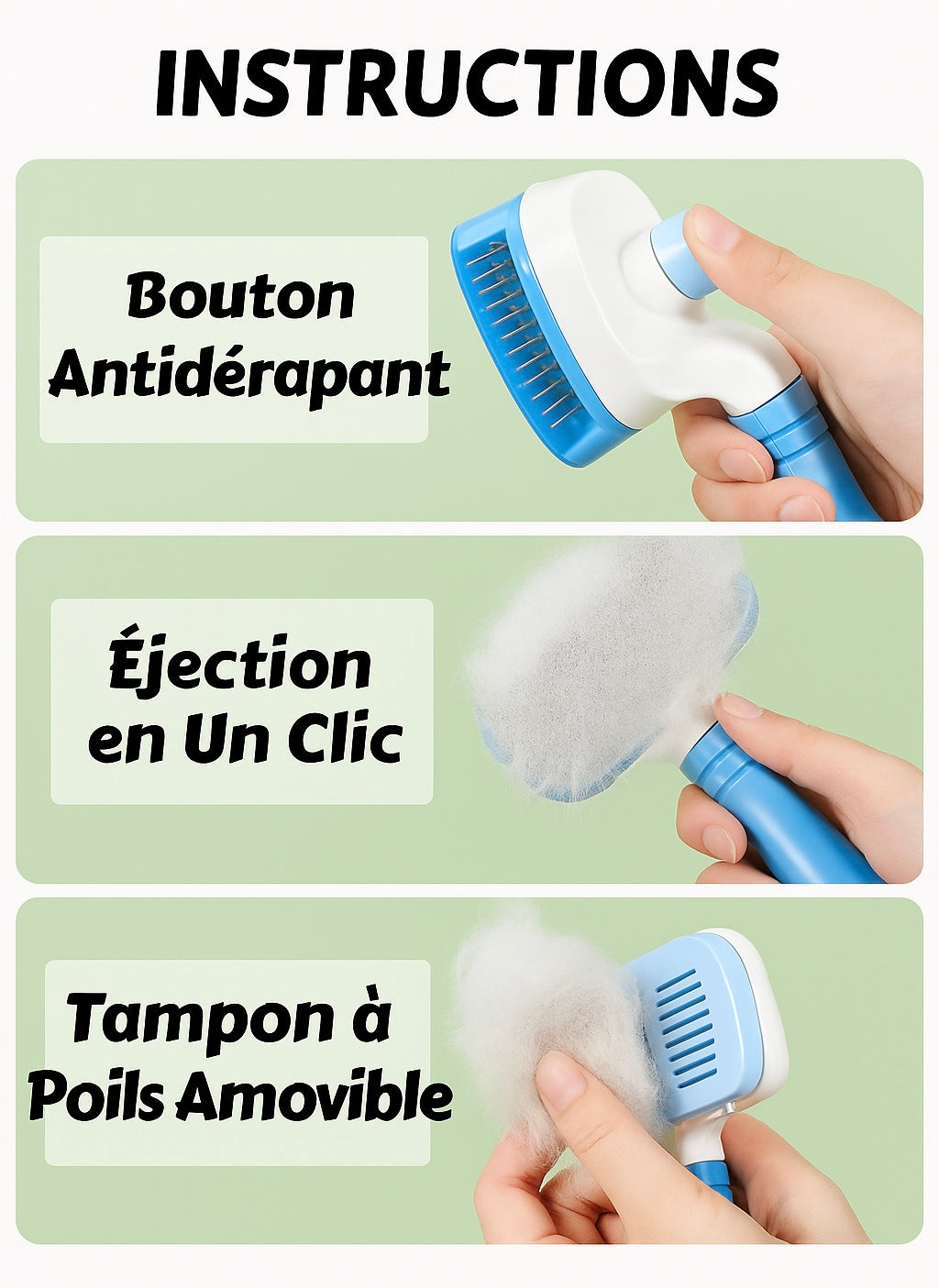 🐶 Brosse Démêlante Anti-Perte pour Chien – Confort & Efficacité 🐾